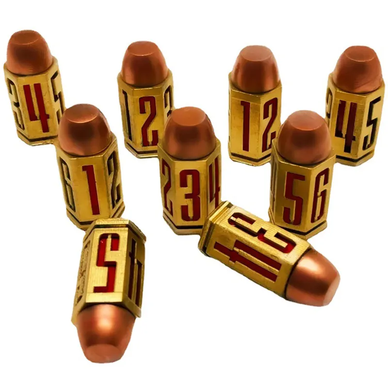 D6 Bullet Dobbelstenen 9Mm 6-zijdige Metalen Kogelvorm Veelvlak Dobbelstenen Grappige Familie Pubgame Accessoires