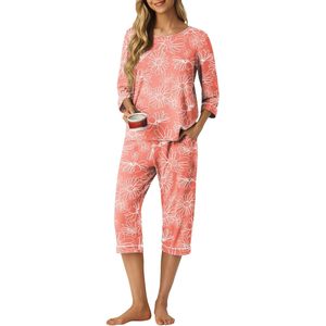 CustomWomen's <b>Pajama</b> <b>Set</b> 2 Piece Capri Sleepwear With Pockets Soft Knitted Lounge Wear For Women - Product Image 1