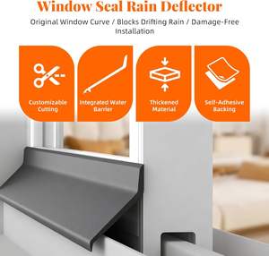 Protection contre les gouttes d'eau pour le <span class=keywords><strong>rebord</strong></span> de <span class=keywords><strong>fenêtre</strong></span> autocollante imperméable, barrière de pluie en caoutchouc flexible pour les portes, les fenêtres, bande d'étanchéité - Product Image 3