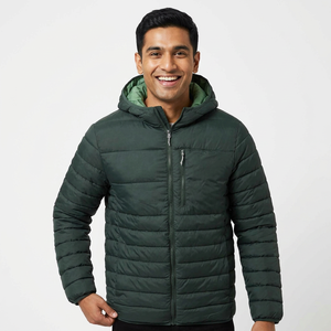Veste d'hiver à capuche pour hommes, manteau en duvet léger et chaud, vêtements d'extérieur coupe-vent pour la randonnée en plein air, l'escalade - Product Image 1