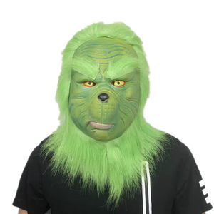 Disfraz de Monstruo Ladrón Genio Enmascarado con Cabello Verde, de Látex, con Máscara y Guantes, para Fiestas de Halloween o Navidad - Product Image 4