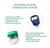 Vente chaude musulman cadeau Tasbih doigt compteur numérique Tally anneau compteur numérique 100 bip sonore usine en gros