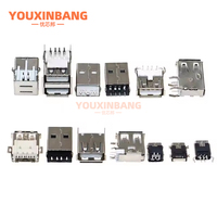 Boîte de connecteurs USB 82 pièces, 14 spécifications, mâle/femelle, mini-plaque de raccordement 2 broches, double couche 90 degrés, 180 degrés