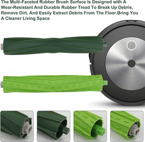 Kit de pièces de rechange durables : brosses en caoutchouc, filtres HEPA, sacs à poussière compatibles avec les robots aspirateurs iRobot Roomba séries E, I, J, I3, I7, J7, E5 - Product Image 2