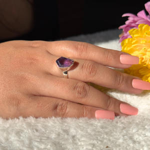 Natural Amethyst Irregular Shape Gold Plated 925 Sterling Silver Handmade Gemstone <b>Ring</b> Minimalist Modern <b>Statement</b> Jewelry for - Product Image 4