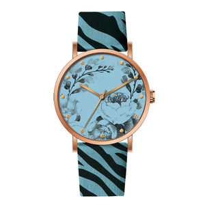 Léopard Design Bande Floral <span class=keywords><strong>Rose</strong></span> Or Cadran Hommes Femmes Mouvement À Quartz Montres Personnalisées En Gros - Product Image 2