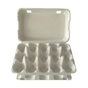 factory suppliers paper pulp 15cells white egg box biodegradable good material low price recycle egg package paper pulp egg box