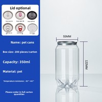 Pot en plastique PET pour boissons avec couvercle facile à ouvrir, emballage scellé de qualité alimentaire pour jus, lait, thé, café