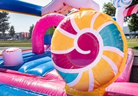 Ciudad de Diversión Inflable Comercial Gigante con Temática de Candyland, Castillo Inflable de PVC, Gran Parque Infantil para Alquiler en Fiestas Infantiles