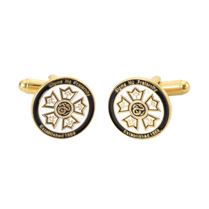 ツートーンの磨き上げられた金メッキのモダンなスクエア型の豪華なメンズ用ユニークなパーソナライズされたシャツ用カフスボタン - Product Image 3