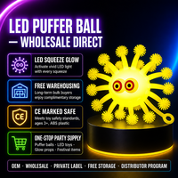 Vente en gros de boules lumineuses LED, flocons de neige lumineux, jouets anti-stress à presser, nouveauté, cadeaux pour enfants, brillent dans le noir