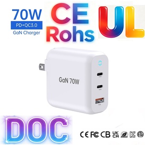 Chargeurs Rapides Tommox pour Téléphones Mobiles Adaptateurs 70W, <span class=keywords><strong>Chargeur</strong></span> USB-C Rapide pour Tablettes Android, iOS et Ordinateurs Portables - Product Image 1