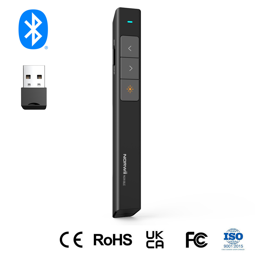 <strong>2026</strong> New Trend Product <strong>Bluetooth</strong> Wireless Presenter With Laser Red Light Remote <strong>Control</strong> Laser Pointer for Presentation