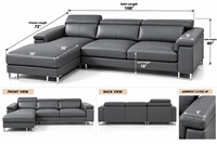 Canapé sectionnel haut de gamme en cuir anthracite pour maisons modernes avec configuration en L, confort d'assise premium et design contemporain