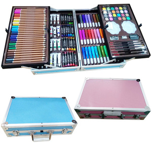 Vendita calda 145-pz Set di cancelleria <span class=keywords><strong>per</strong></span> bambini e adolescenti <span class=keywords><strong>per</strong></span> la scrittura e il disegno confezionati in scatola di colore <span class=keywords><strong>per</strong></span> la pittura di Alu - Product Image 1