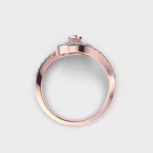 Ensemble de lunette de bague de style vintage bague Art déco 1.50 CT coupe ronde diamant de laboratoire bague de fiançailles cadeaux en or massif 14 carats pour la mariée - Product Image 6