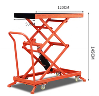 Table élévatrice à ciseaux hydraulique manuelle mobile d'intérieur, plateforme pliable, chariot plat pour la décoration murale
