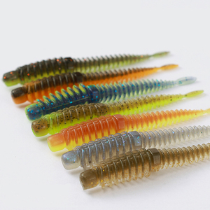 Appât souple OEM personnalisé en PVC pour la pêche en eau salée, type ver, fileté, avec aile en queue de pintail, 10 pièces, 65mm 75mm 85mm - Product Image 2