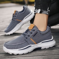 Mocassins en toile tendance pour hommes avec logo personnalisé, semelle extérieure en caoutchouc respirante, semelle intermédiaire en EVA, taille 48, chaussures décontractées de sport et de skateboard pour l'extérieur