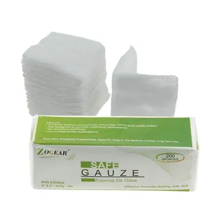 CW004 Zogear 2'' X2'', gaze esponja 100% algodão descartável dental de 8 camadas