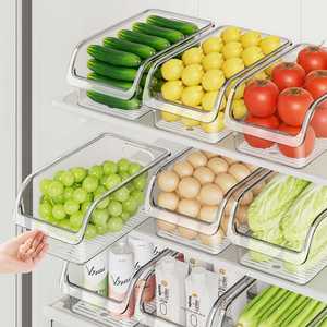 Caja de Almacenamiento Transparente para Refrigerador, de Plástico de Grado Alimenticio, para Huevos, Verduras y Frutas, con Ruedas - Product Image 1