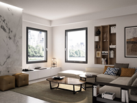 Fenêtre en aluminium à triple glaçage thermique, fenêtres de haute qualité, style européen allemand