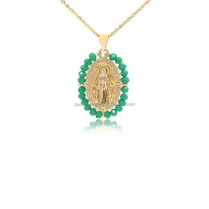 Multi piedra perla <span class=keywords><strong>Cristo</strong></span> Cruz Virgen María colgante joyería colorido cristal colgantes accesorios CZ Ángel colgante - Product Image 2