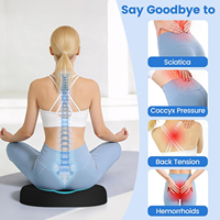 Coussin ergonomique en mousse à mémoire de forme avec gel rafraîchissant pour chaise, fauteuil roulant, soulagement des douleurs au coccyx et des hémorroïdes