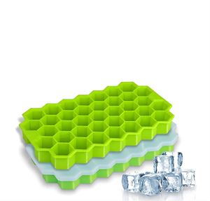 Molde para Cubitos de Hielo de Alta Calidad, 37 Cavidades, Diseño de Panal de Abeja, Bandeja para Cubitos de Hielo Hexagonales con Tapa de Silicona, Libre de BPA - Product Image 1
