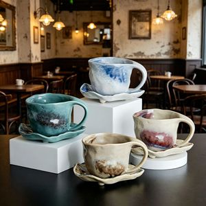 Taza de <span class=keywords><strong>café</strong></span> de cerámica con logotipo personalizado y platillo, al por mayor, marca blanca, jarra artesanal, artículos para cafetería, <span class=keywords><strong>Cyber</strong></span> Monday - Product Image 4