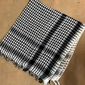 Black White Checkered Cotton Shawl Square Reversible Men Traditional Scarf All Seasons Multi Purpose - Product Image 1