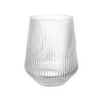 Hxglass Grande Capacité Isolé Vertical-rayé Tasse Verre Drinkware pour Lait Glace Café Soda Bière dans Restaurant 16oz Tasse En Verre