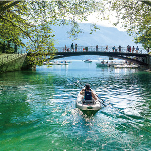 Pagaie en fibre de verre KP-2 Kayak gonflable à double lame Lame transparente Manche noir Extensible 230-240cm 4 sections Rame <span class=keywords><strong>AQUA</strong></span> - Product Image 3