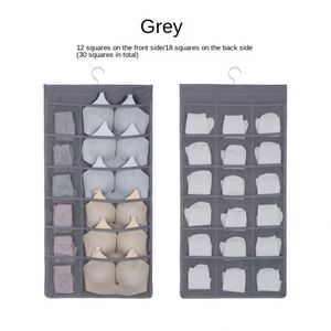 Double-Sided Wall-Mounted Wardrobe Organizer Hanging Storage <b>Bag</b> for Bras Socks Underwear Fabric Household Storage Solution - Product Image 6