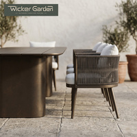 Mesa y Sillas de Comedor de Exterior de Aleación de Aluminio, Modernas y Minimalistas, Resistentes al Agua y Duraderas para Hoteles y Resorts