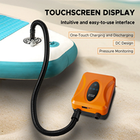 Pompe à air électrique rechargeable pour paddle board, double pression (gonflage/dégonflage), 20 PSI haute pression, en plastique, avec lumière LED