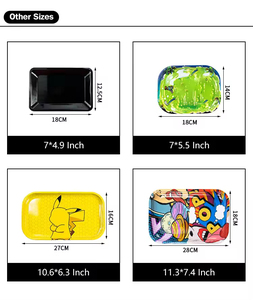 Bán buôn khói khay thấp moq kim loại biểu tượng tùy chỉnh Phục Vụ Cán khay đặt tin hút khay với nắp từ - Product Image 4