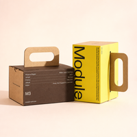 Maßgefertigte Tragegriff-Kartons Selbstverriegelnd Ohne Klebstoff Dicke Weiße Kartonagen für Kaffeebohnen Kuchen Dessert Geschenkbox Farbblock-Druck Großhandel