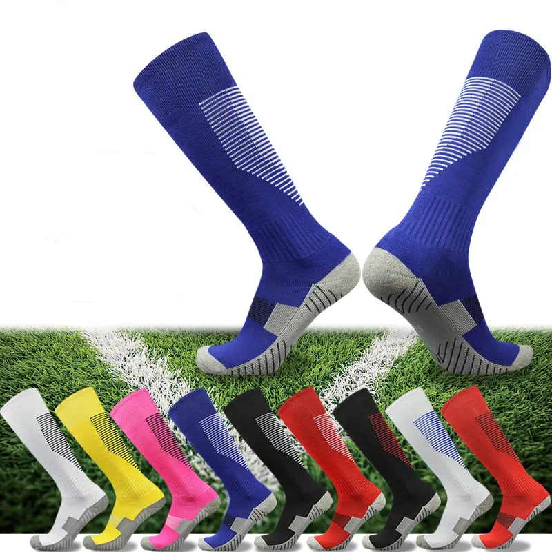 Chaussettes de Sport Extra longues pour hommes, antidérapantes et à poignée personnalisée, chaussettes de Football, genou haut, nouvelle collection