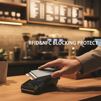 Dompet Logam Aluminium Kustom Laser Personal untuk Pria, Minimalis Tipis, Perlindungan RFID, Tempat Kartu Bank Kustom