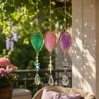 Attrape-soleil en résine en forme de feuille, carillon éolien, ornement de fenêtre, art mural, attrape-soleil décoratif pour la maison, idéal pour le dropshipping