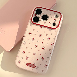 Coque pour iPhone 17 Pro Max, rouge du Nouvel An, avec motif floral, transparente avec trous fins, coque souple intégrale, antichoc - Product Image 4