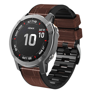 <span class=keywords><strong>Bracelets</strong></span> <span class=keywords><strong>de</strong></span> <span class=keywords><strong>montre</strong></span> <span class=keywords><strong>Quickfit</strong></span> <span class=keywords><strong>de</strong></span> 26mm pour Garmin Fenix 7 7X 6 6X Pro 5X 5 Plus 3HR 935 945 Bracelet en cuir véritable Bracelet en silicone - Product Image 2