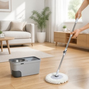 Juego de Mopa Giratoria de Doble Accionamiento con Escurridor y Cabezal Giratorio para Tareas Diarias <span class=keywords><strong>en</strong></span> el Hogar, Cocina y Baño - Product Image 1