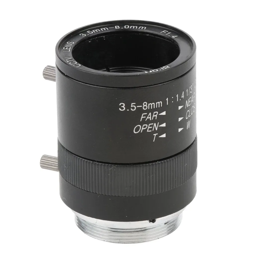 CCTV Lens 1MP 3.5-8mm 1/3" F1.4 CS Mount Image Format Varifocal Manual Zoom Lens for Camera Security Surveillance