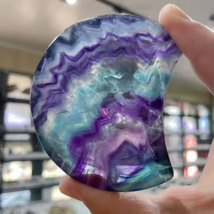 Gran oferta, cuenco <span class=keywords><strong>de</strong></span> <span class=keywords><strong>luna</strong></span> <span class=keywords><strong>de</strong></span> fluorita, artesanía curativa <span class=keywords><strong>de</strong></span> espeleología <span class=keywords><strong>de</strong></span> cristal excavado a mano para regalos y decoraciones, venta al por mayor - Product Image 3