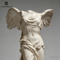 Statue de la déesse de la victoire en marbre blanc sculptée à la main, taille réelle, style classique grec, pour la décoration de manoir et de jardin