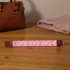 Accessoires de sac en ruban tissé 4 cm, motif losanges, rouge jujube, style mode - Product Image 2