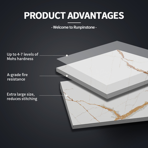 Runpin Đá Nhân Tạo đánh bóng 1600x3200 mét đá thạch anh lớn tấm Tường Bảng điều khiển đá ốp hiện đại cho nhà bếp Countertop bảng - Product Image 2