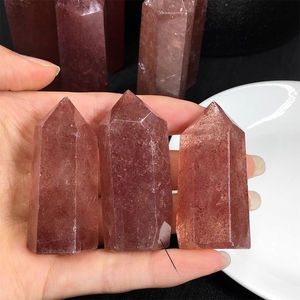 Vente en gros de pierres de cristal de quartz clair naturel poli de style bohème, quartz fraise, pour la décoration de la maison et les cadeaux de fêtes - Product Image 4